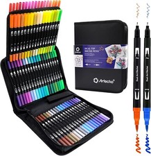 Feutre Coloriage Adulte, 72 Couleurs Double Pointe Feutre Aquarelle pour