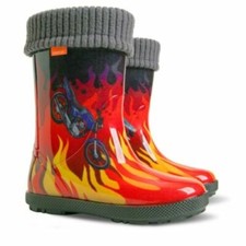 BOTTES DE NEIGE WELLIES ENFANTS BOTTES DE PLUIE AMOVIBLES CHAUSSETTES INTÉRIEURES WELLINGTON Flames