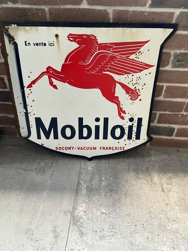 Plaque émaillée mobiloil - émaillée,