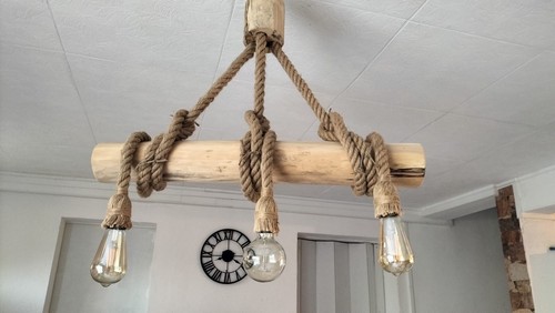 Lustre bois flotté - lustre, en