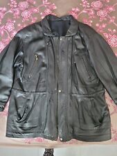 Veste 3/4 homme en cuir agneau souple pleine peau vintage 46