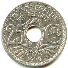 25 centimes Lindauer 1917 souligné n°F.7380