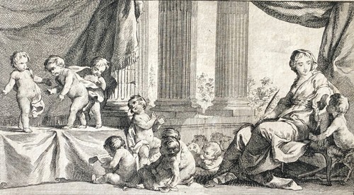 Putti comédiens jouant une