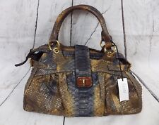 NEUF AVEC ÉTIQUETTE SAC À MAIN SILVANO BIAGINI marron vrai bretelles python NEUF 