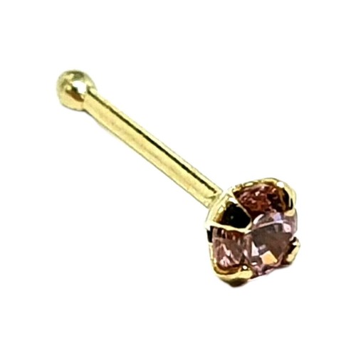 Rose topaze 2mm cristal - or, nez