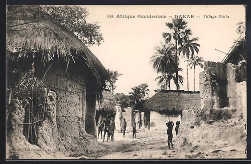 Cpa dakar village diola - village,