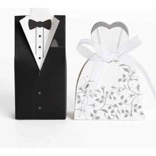 100x Boîte à dragées 50 couples Marié + Mariée Bonbonnière Mariage