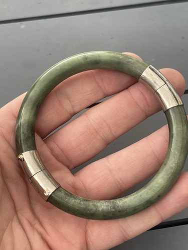 Bracelet jonc jade vert rond