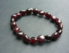 Bracelet de perles Grenat du Brésil, pépites en pierre Naturelle, Sur mesure