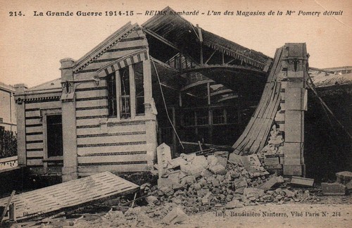 Cpa reims bombardé - 51,