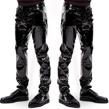 Neuf Hommes Faux Cuir Pantalon