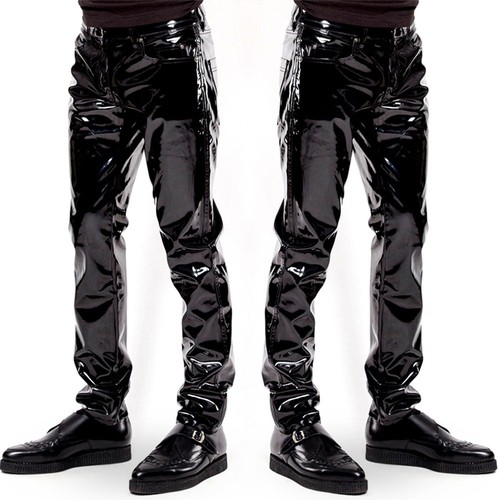 Neuf hommes faux cuir pantalon - cuir,