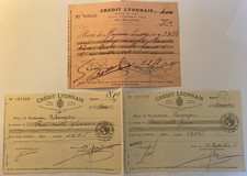 📜 Lot de 3 Anciens Reçus