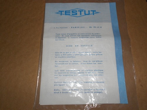 Notice pese personne - pese-personne, testut