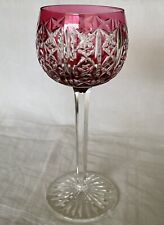 VERRE A PIED EN CRISTAL  DE ST LOUIS MODELE  RIESLING 18.5 CM  ROUGE SIGNE