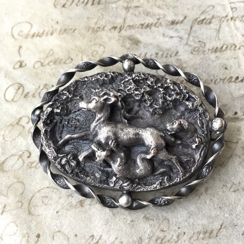 Broche bronze argenté fin - argenté,