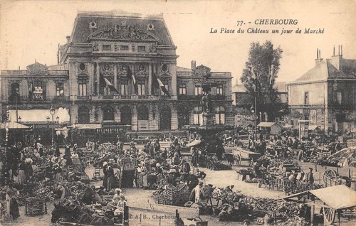 Cpa cherbourg la place du - /,