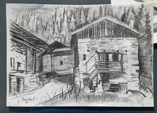 Esquisse dessin fusain - au, de