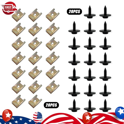 Clip nuts and bolts set - u-clip,