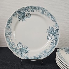 Assiettes Plates Décor Multiflore Faïence Belge De Nimy Terre De Fer