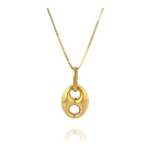 Collier - Femme - Chaîne et Pendentif - Grain de Café - Or Jaune GF 750* - 45 cm