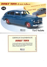 DINKY TOYS Fiche + Certificat FORD VEDETTE Dinky Toys 24 Q Atlas