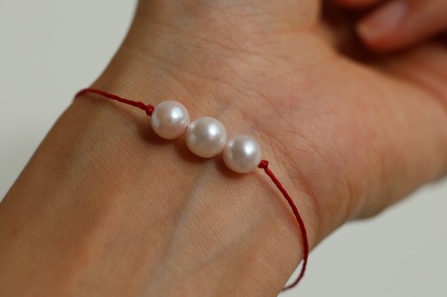 Bracelet argent fil rouge - fil,