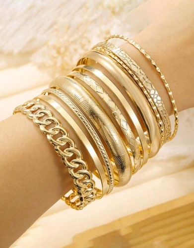 10x bracelet jonc large doré - 10x,