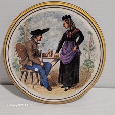 sarreguemines  obernai Alsace Polychrome Ancien Dessous Plat Faience French Old