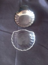 ancien beurrier Christofle en métal argenté et  sa coupe cristal ou verre