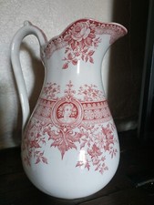 Ancien broc de toilette rose Sarreguemines Parisia U et C 
