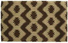 Tapis En Laine Fait Main 160X230 Marron À Motifs Fait Main