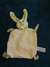 Doudou lapin plat jaune et