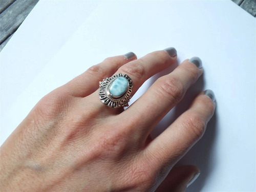 Bague avec larimar 53 - bague,