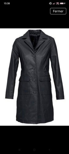 Manteau femme noir cuir