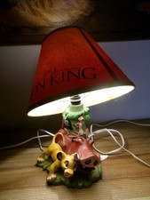 Vintage 1992 Lampe de bureau Disney Le Roi Lion Simba Pumba abat jour assorti