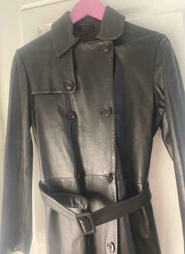 Manteau long cuir lisse - mi,