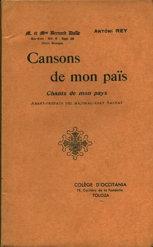 Livre ancien cansons - cansons, de