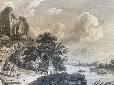 Gravure Originale Eau Forte Adrian ZINGG XVIIIe Rhône Rhone Art Suisse Estampe