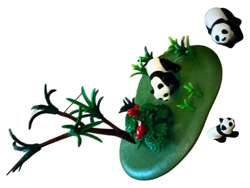 Playmobil panda famille avec - panda,