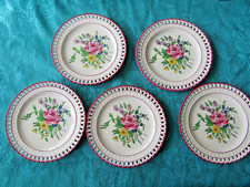 5 assiettes a dessert ajourées en faïence de Lunéville réverbère KG lot B
