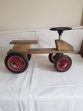 Jouet Ancien  Porteur en Bois - 4 roues - Ancien Trotteur