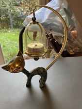 Sculpture Bronze de Vienne thermomètre animal chat Walter Bosse Herta Baller 