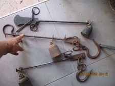 Lot de 3 : Ancienne Balance Romaine de Maraicher Coquetier Boucher