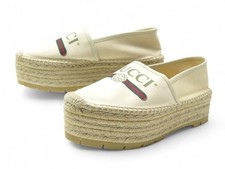 NEUF CHAUSSURES GUCCI 525989 ESPADRILLES 39 SANDALES PLATEFORMES LOGO GG 575€