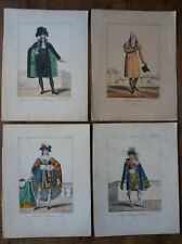 LITHOGRAPHIES ORIGINALES COULEURS XIXème - COSTUMES MASCULINS- LOT DE 4