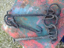 Ancien support de chaudron pour cheminée 18ème en fer forgé déco chalet Savoie