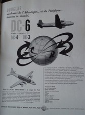 DOUGLAS DC-6A + JOBOTON + couche BABISSEC pub papier FRANCE ILLUSTRATION 1948 co