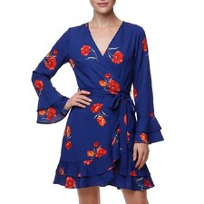 Robe portefeuille fleurie