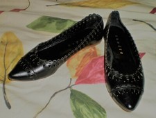 SANDRO Chaussures ballerines sandales en cuir taille 38 couleur noir